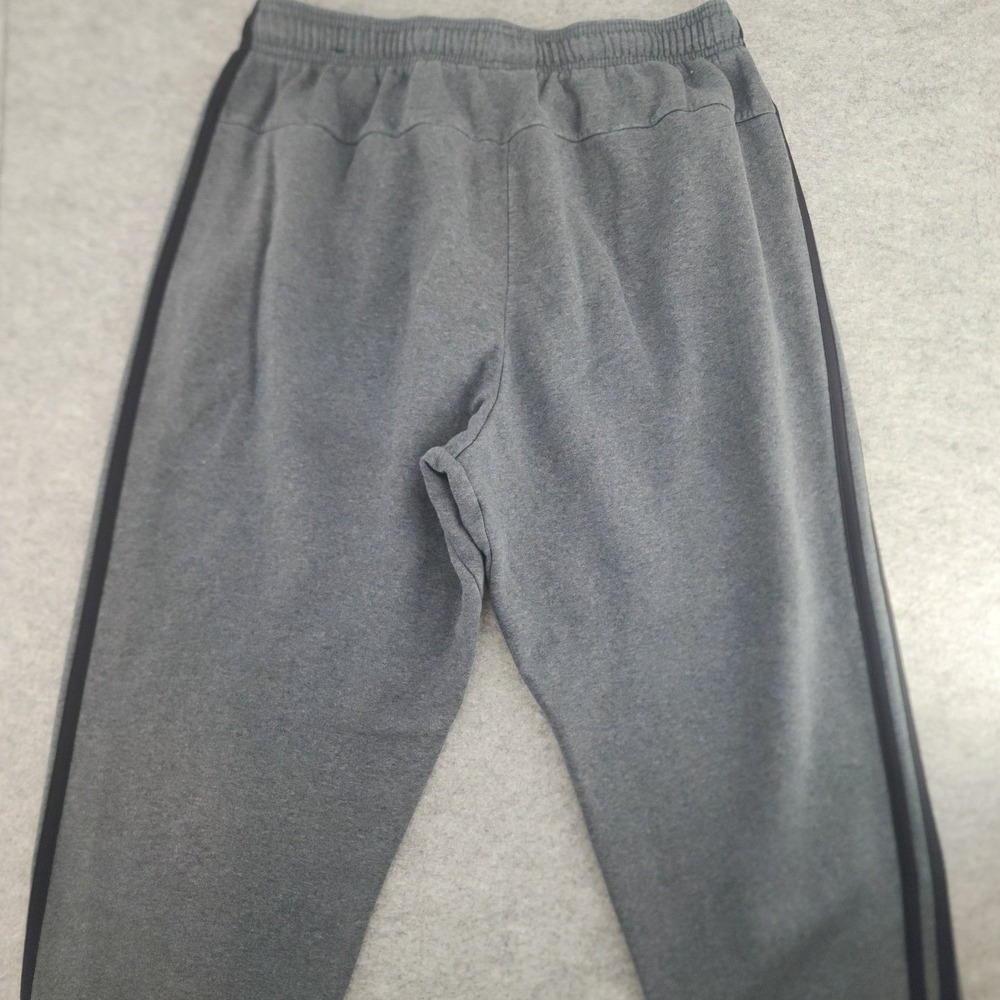 Adidas Mens Large | Gray 3-Stripe Fleece Joggers Sweatpants Athleisure Gray - Picture 4 of 7